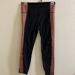 Athleta Copper And Black Leggings 23” Inseam